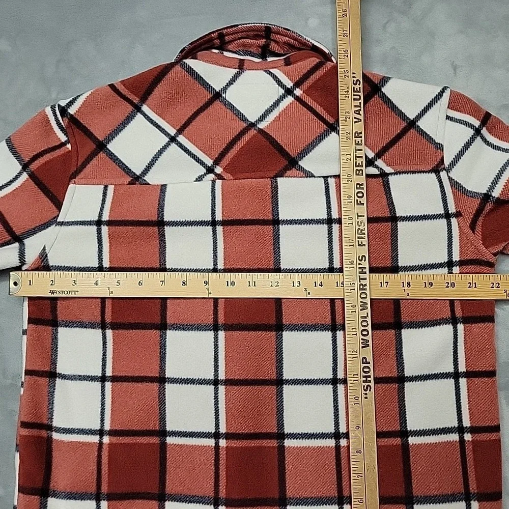 Sage Collective Jacket Women S Red Plaid Fleece Sherpa Lined Button Down Shacket